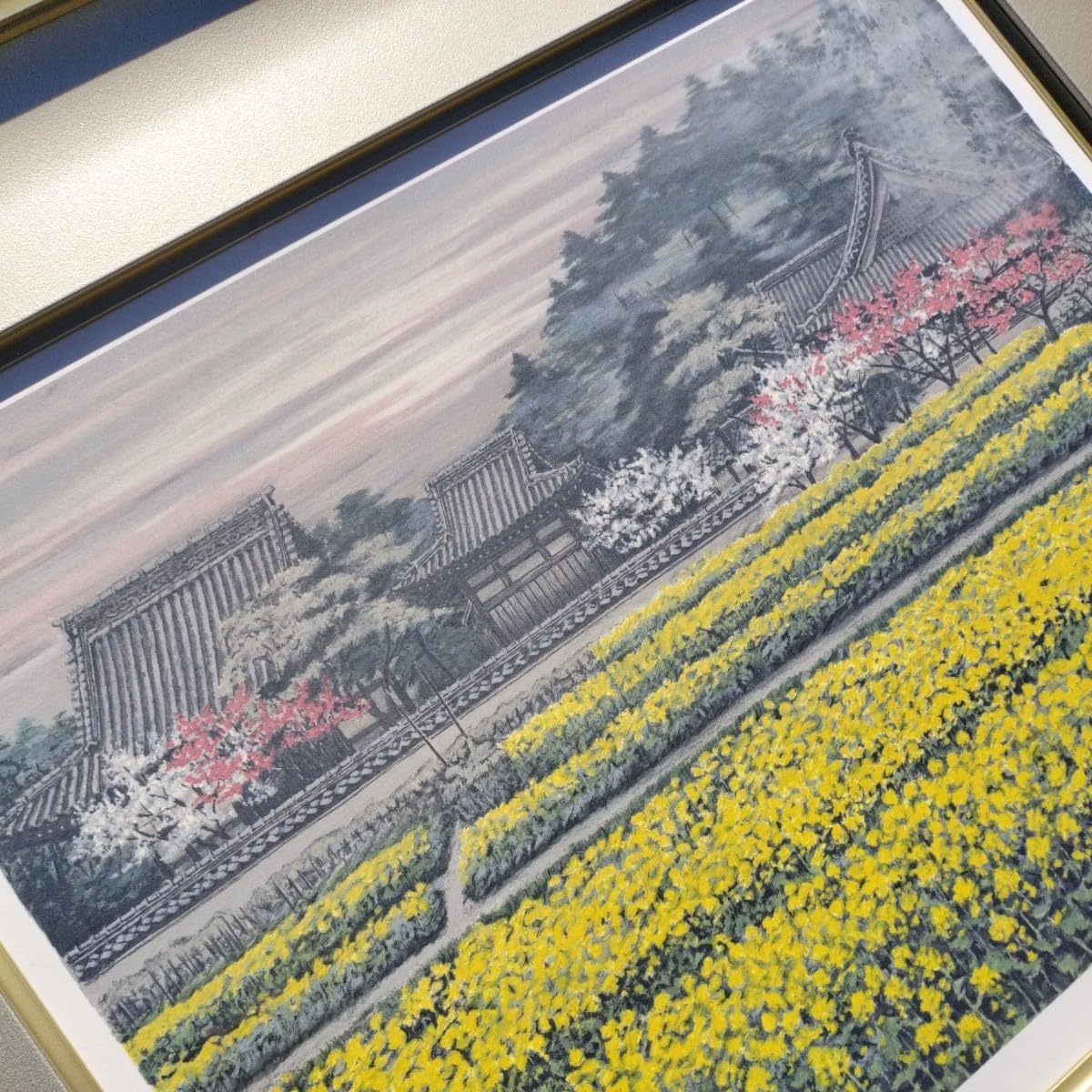 真作保証】澁澤卿「香霧夕照」リトグラフ版画/本人サイン入り/僧籍を